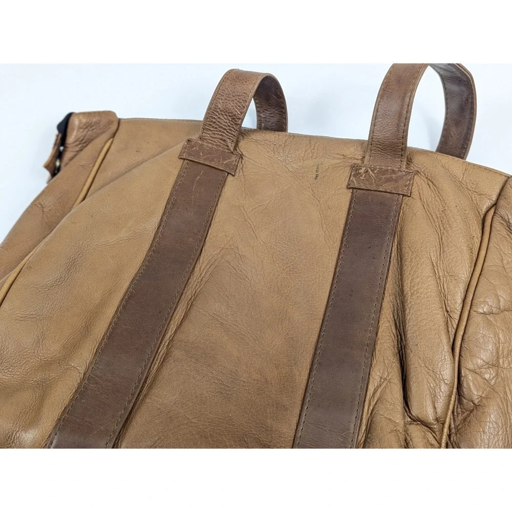 FRYE Gia Simple Leather Tote Hobo Shoulder Bag‎ Cognac Brown Large